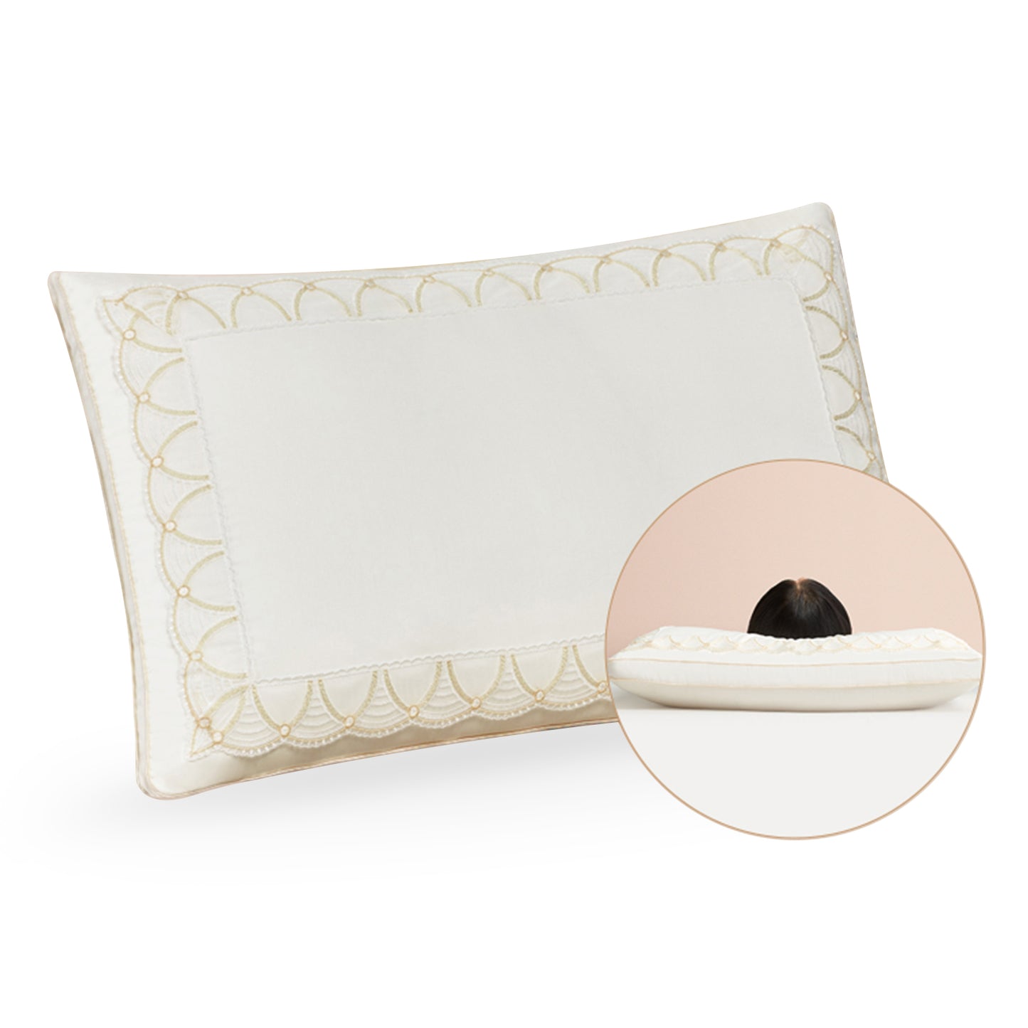 High-Quality Silk Pillow Insert for Single Use - Soft, Breathable, and Comfortable, 80S Cotton Satin Fabric with Double Layer Filling