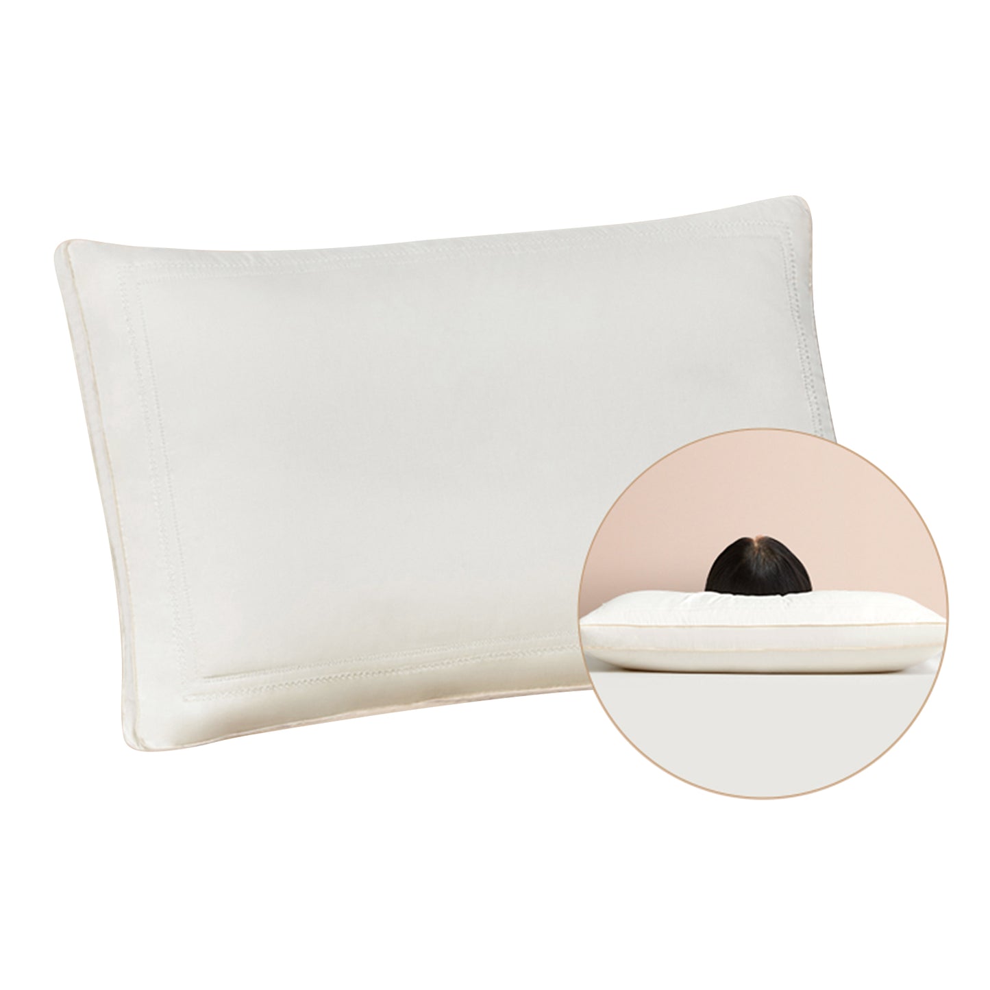 High-Quality Silk Pillow Insert for Single Use - Soft, Breathable, and Comfortable, 80S Cotton Satin Fabric with Double Layer Filling