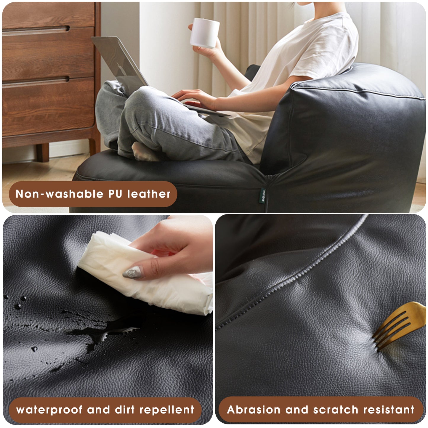 Casual Sofa Chair | Trendy Bean Bag Sofa | Tatami Japanese Style for Small Apartments & Balconies