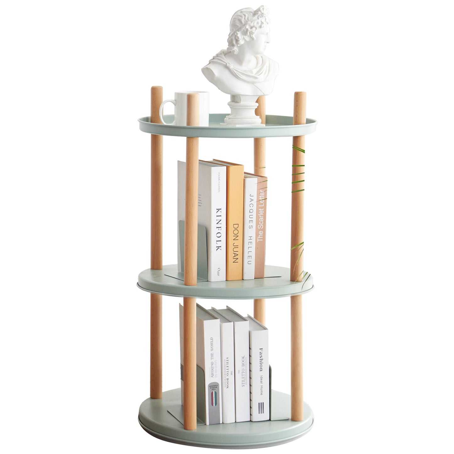 100% Solid Oak 360° Rotating Bookshelf