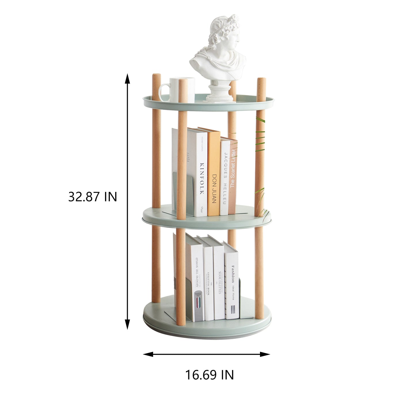 100% Solid Oak 360° Rotating Bookshelf