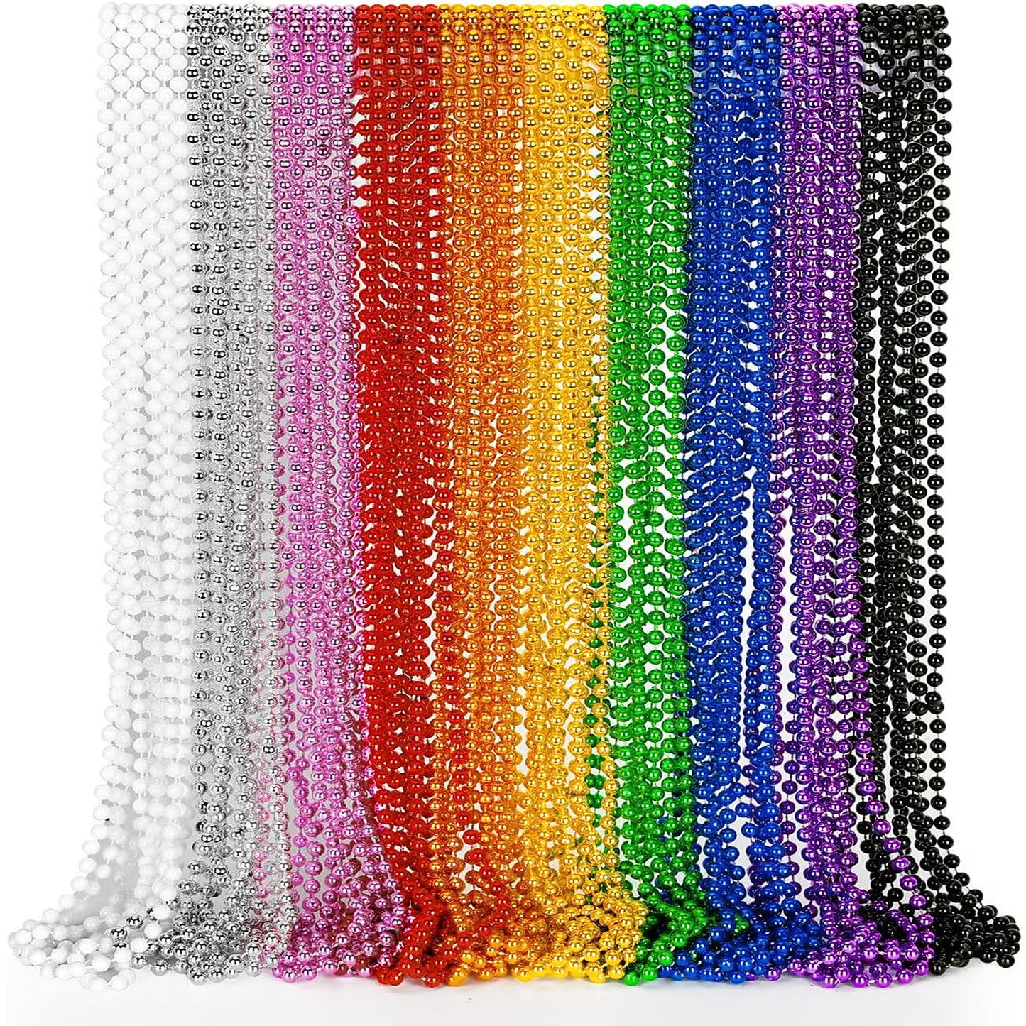 ifenjoy Mardi Gras Beads, 33" Bead Costume Bulk, Parade Throw Accessories for Independence Day Festival Parade Throw Accessories Birthday Celebrations Decor