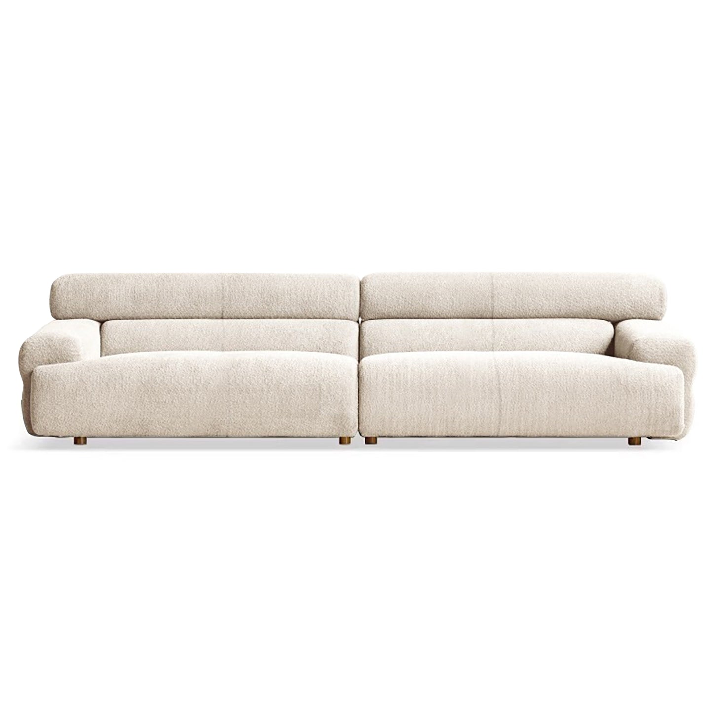 Modern Minimalist Fabric Sofa | Small-Space U-Shaped Sectional | 3-4 Seater High-Back Modular Couch | Lambswool Upholstery | Removable & Washable Covers