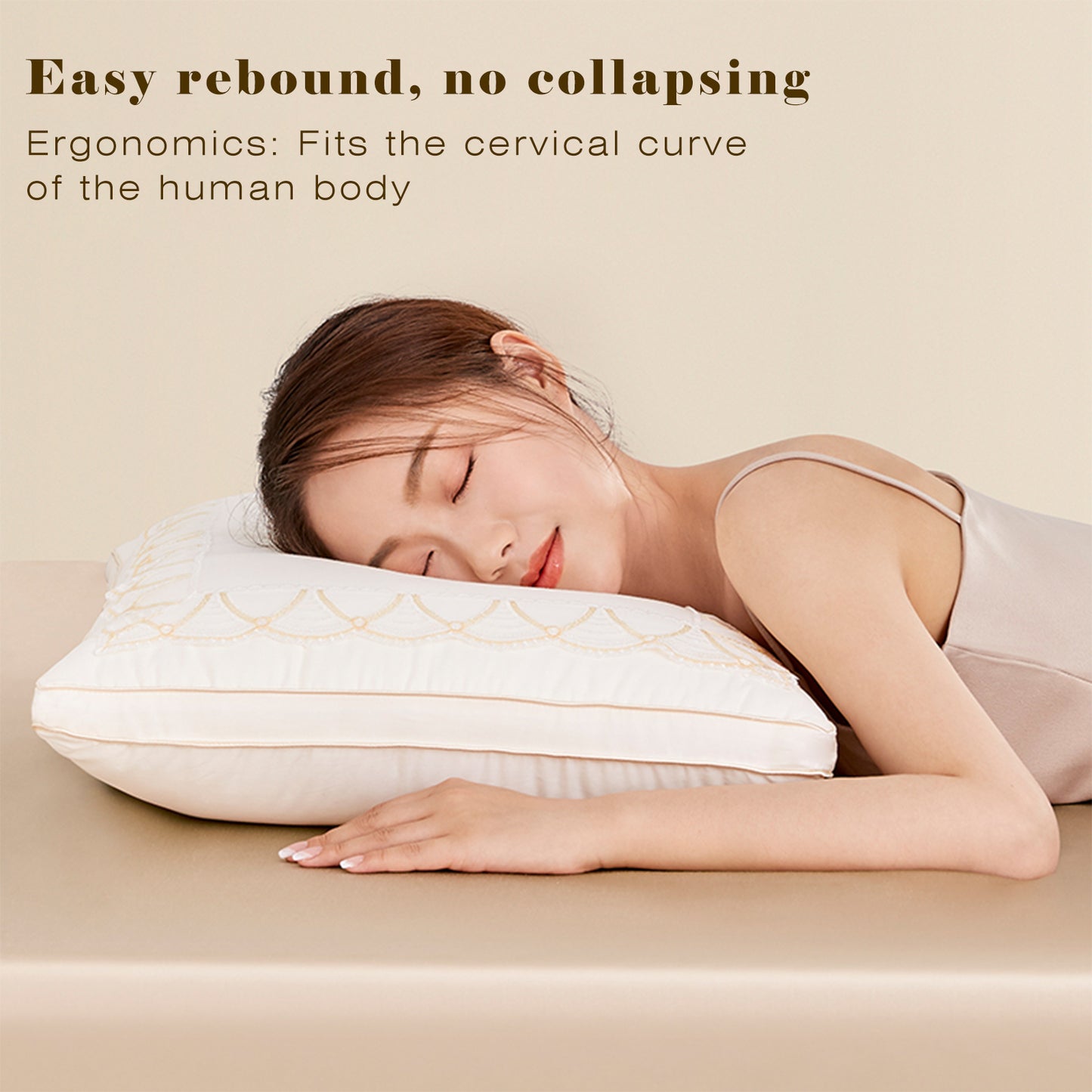 High-Quality Silk Pillow Insert for Single Use - Soft, Breathable, and Comfortable, 80S Cotton Satin Fabric with Double Layer Filling