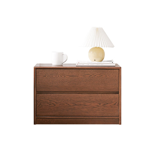 100% Solid Oak Wood Nightstand (Walnut)