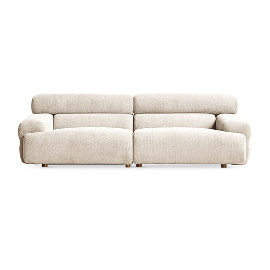 Modern Minimalist Fabric Sofa | Small-Space U-Shaped Sectional | 3-4 Seater High-Back Modular Couch | Lambswool Upholstery | Removable & Washable Covers