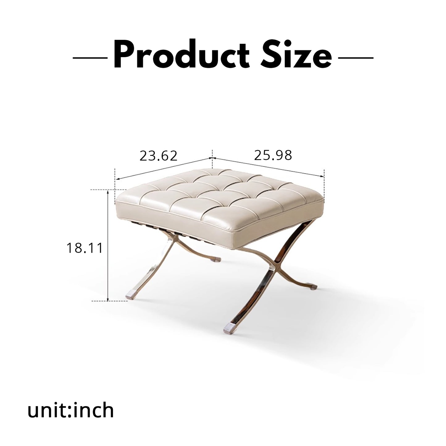 Barcelona-Style Leather Lounge Chair - Bauhaus-Inspired Design with Full-Grain Hide & Steel Frame