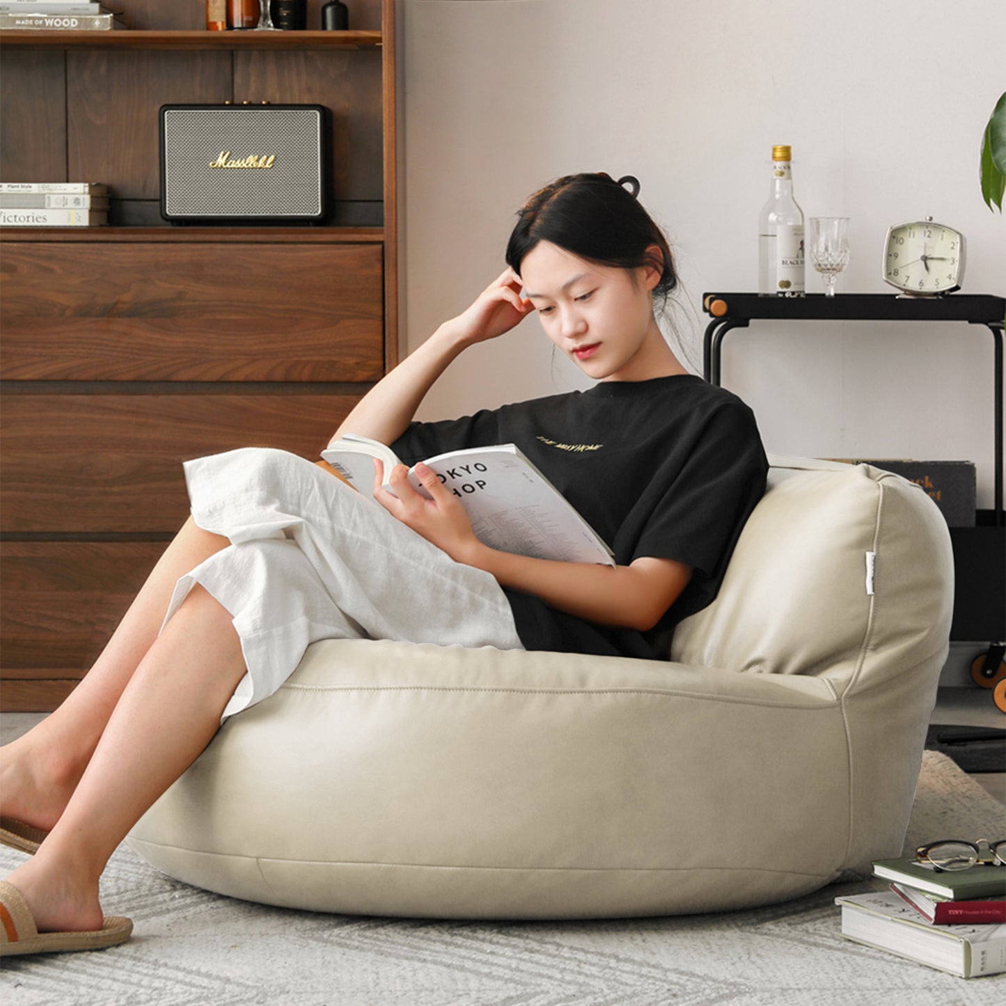 Casual Sofa Chair | Trendy Bean Bag Sofa | Tatami Japanese Style for Small Apartments & Balconies