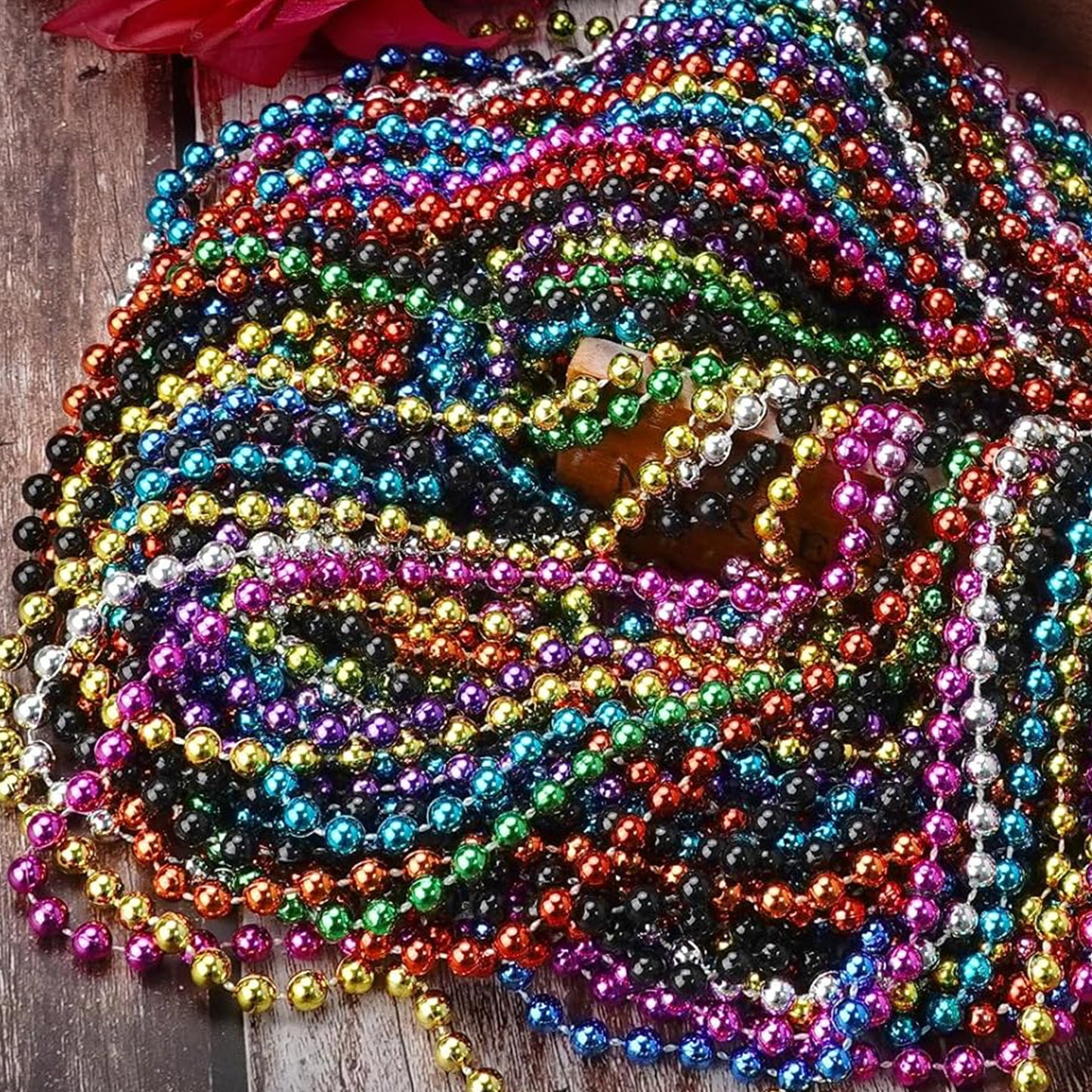 ifenjoy Mardi Gras Beads, 33" Bead Costume Bulk, Parade Throw Accessories for Independence Day Festival Parade Throw Accessories Birthday Celebrations Decor