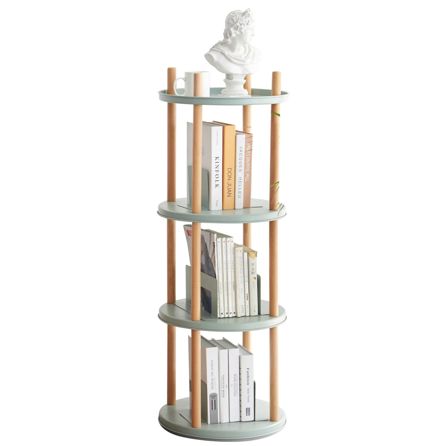 100% Solid Oak 360° Rotating Bookshelf