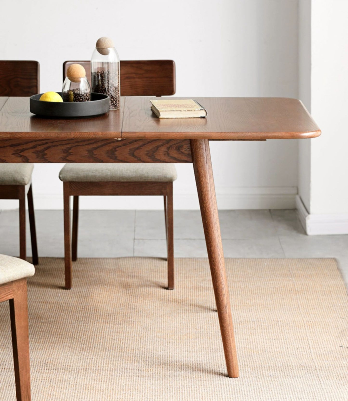 100% Solid Wood Dining Table Modern Folding Dining Table (Walnut)